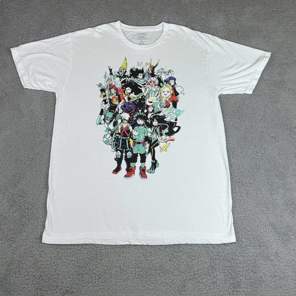 My Hero Academia T Shirt Mens 2XL White Characters Anime TV Show Graphic‎ Tee